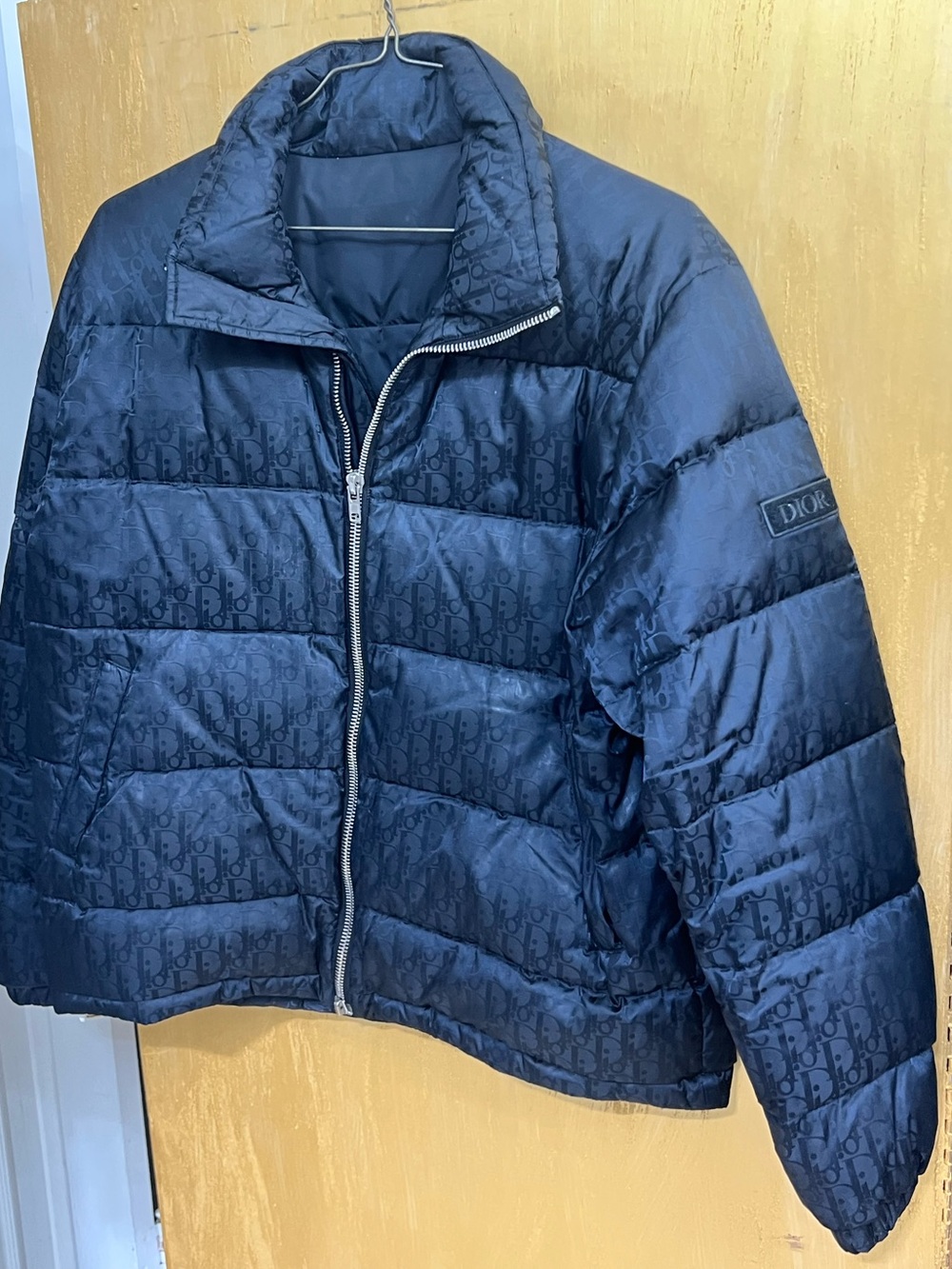 Dior Navy Blue Monogram Oblique Quilted Jacket